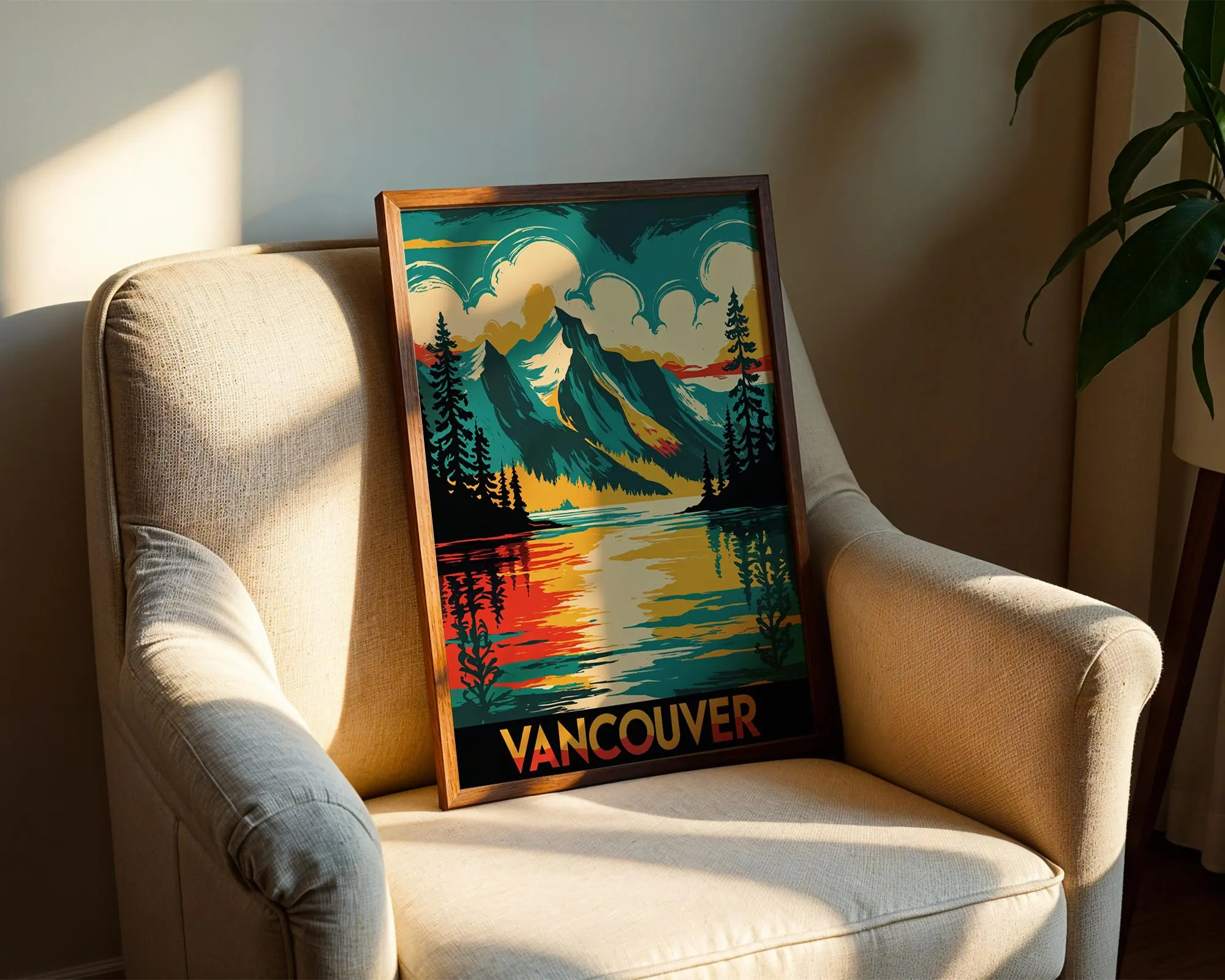 Vancouver Vintage Poster – Canadian Artwork | Abstract | Instant printable