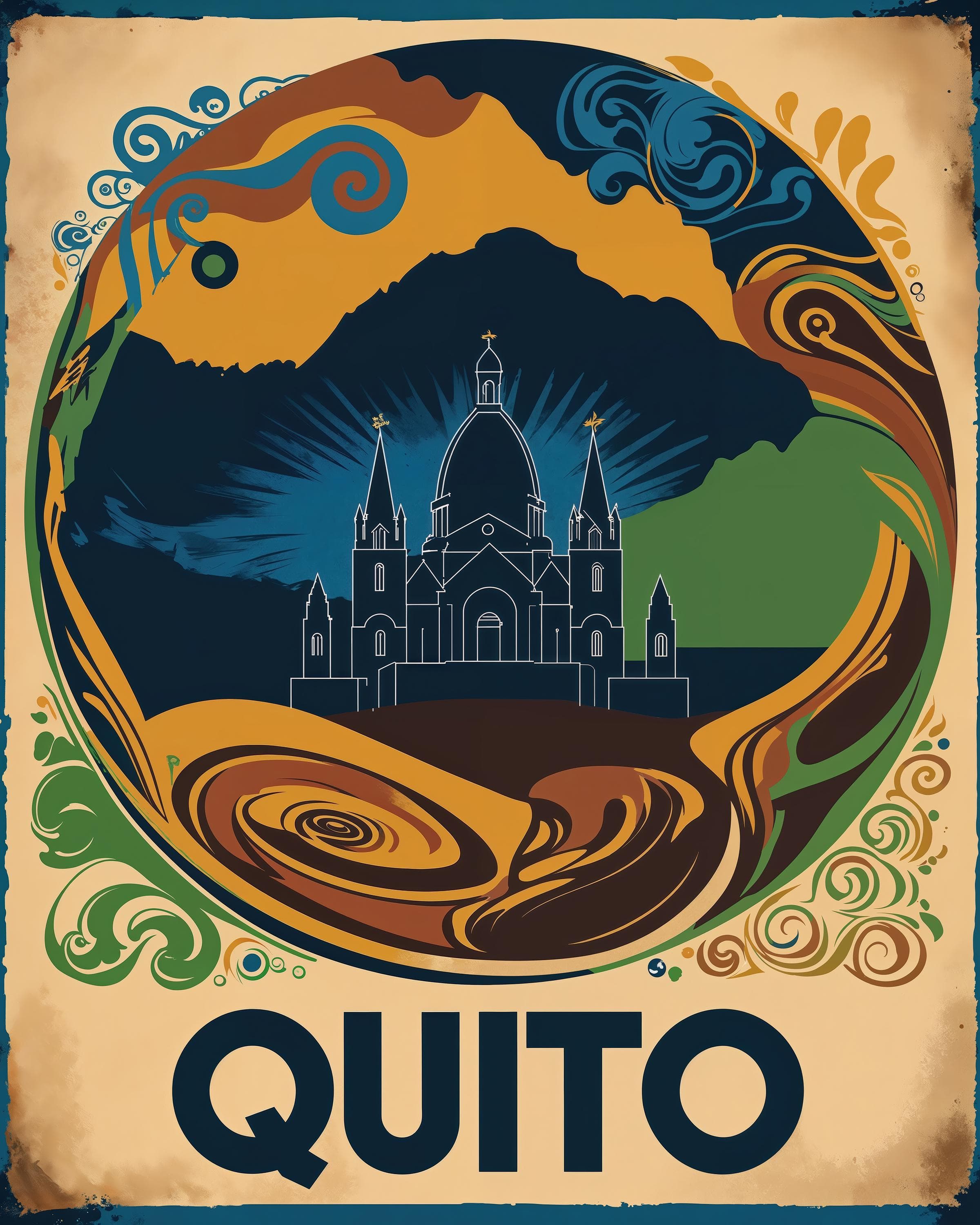 Quito Ecuador Poster – Vintage South America Travel Wall Art| Instant printable
