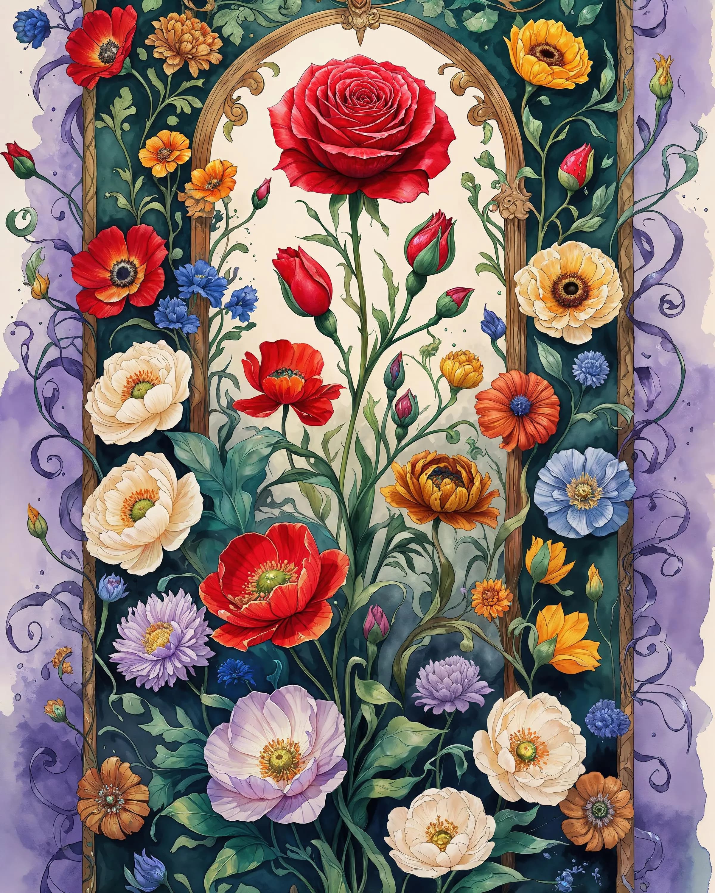 William Morris Floral Poster – Vintage Rose Tapestry Print (Digital Download)