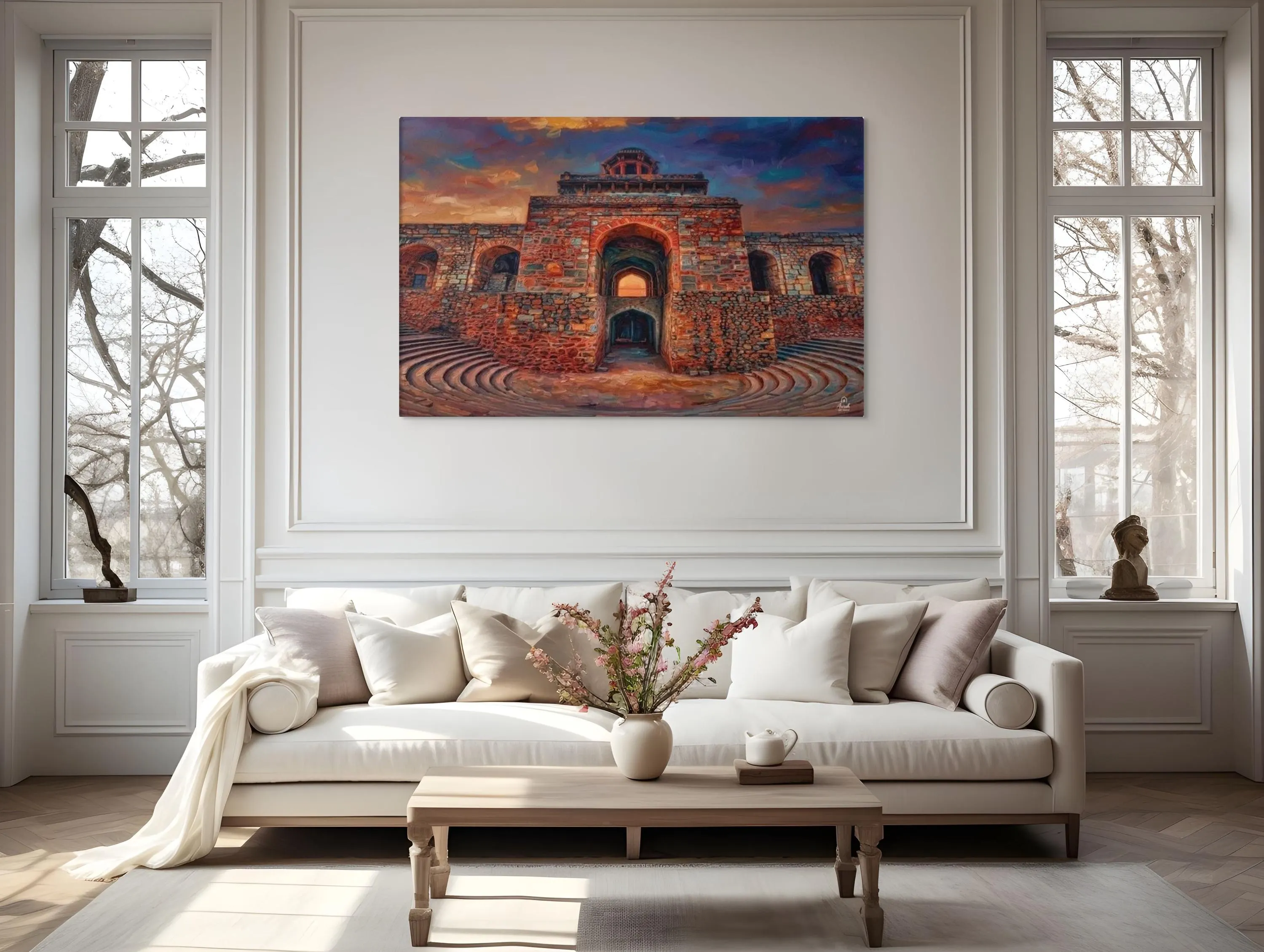 Mughal Architecture Canvas Art | Talaqi Darwaza Purana Qila Delhi | Indian Heritage Wall Decor | Architectural Canvas - image 2