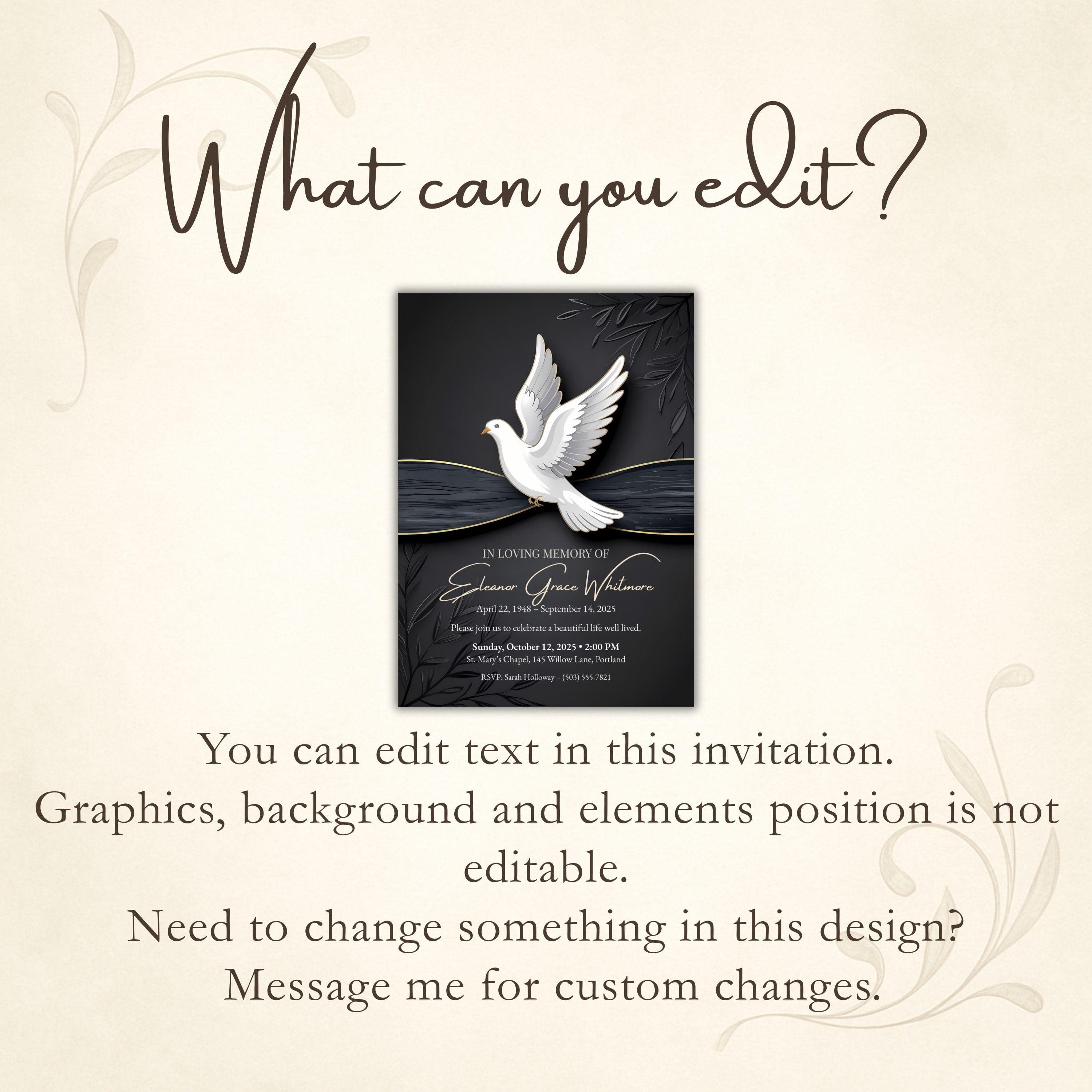 Elegant Memorial Invitation: Celebration of Life Card Template for Canva - image 2