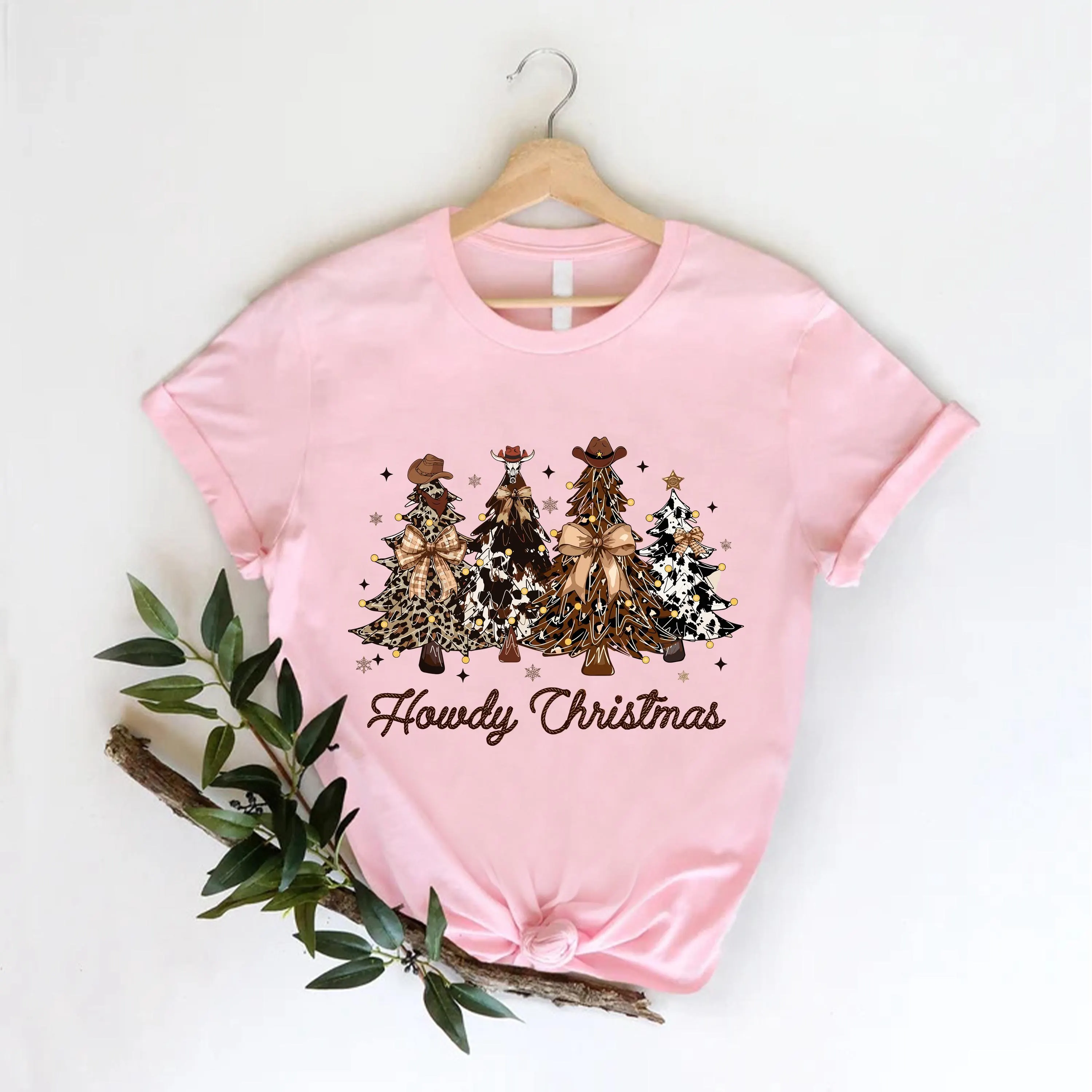Western Christmas Shirt,Cowgirl Holiday Tee,Country Xmas Tree Gift - image 5