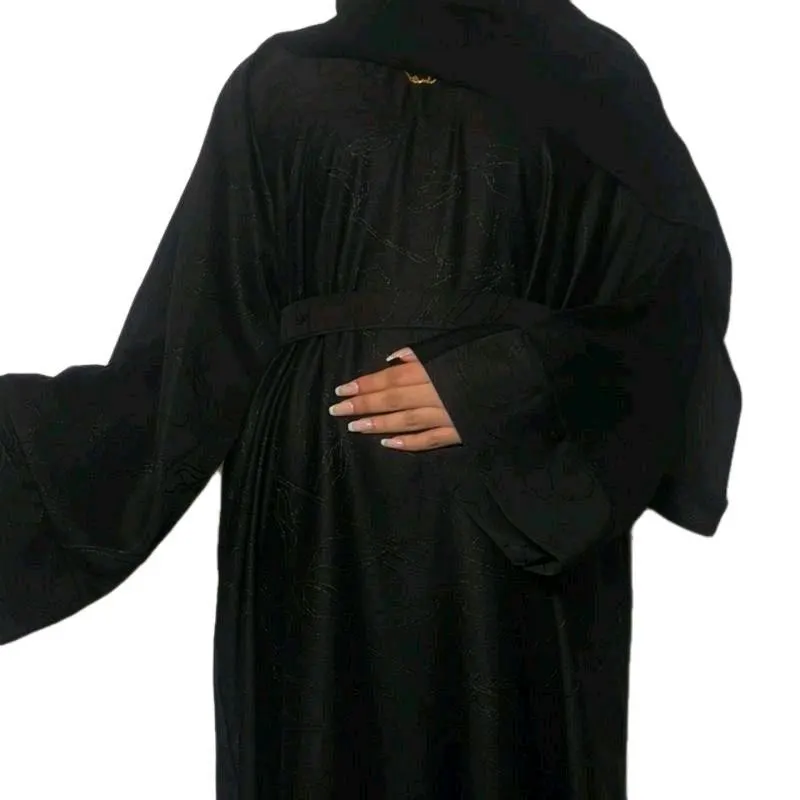 Yana Jacquard Winter Abaya, Thick Fabric, 3 Piece Set, Elegant Design, Comfortable Wear - image 5