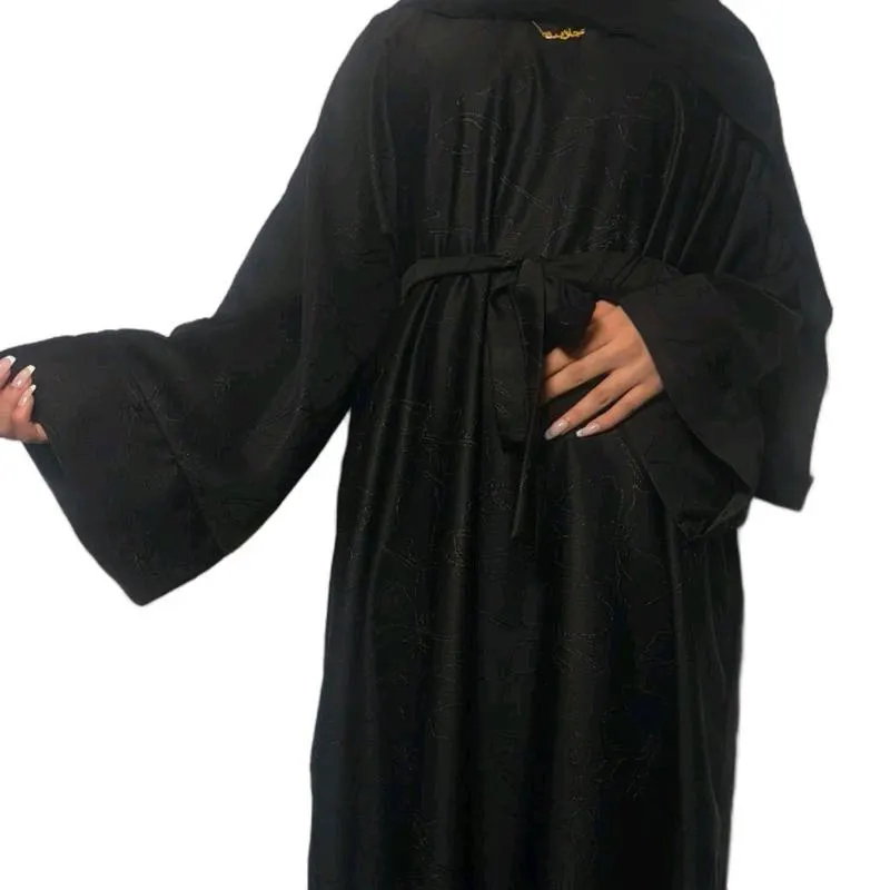 Yana Jacquard Winter Abaya, Thick Fabric, 3 Piece Set, Elegant Design, Comfortable Wear - image 3