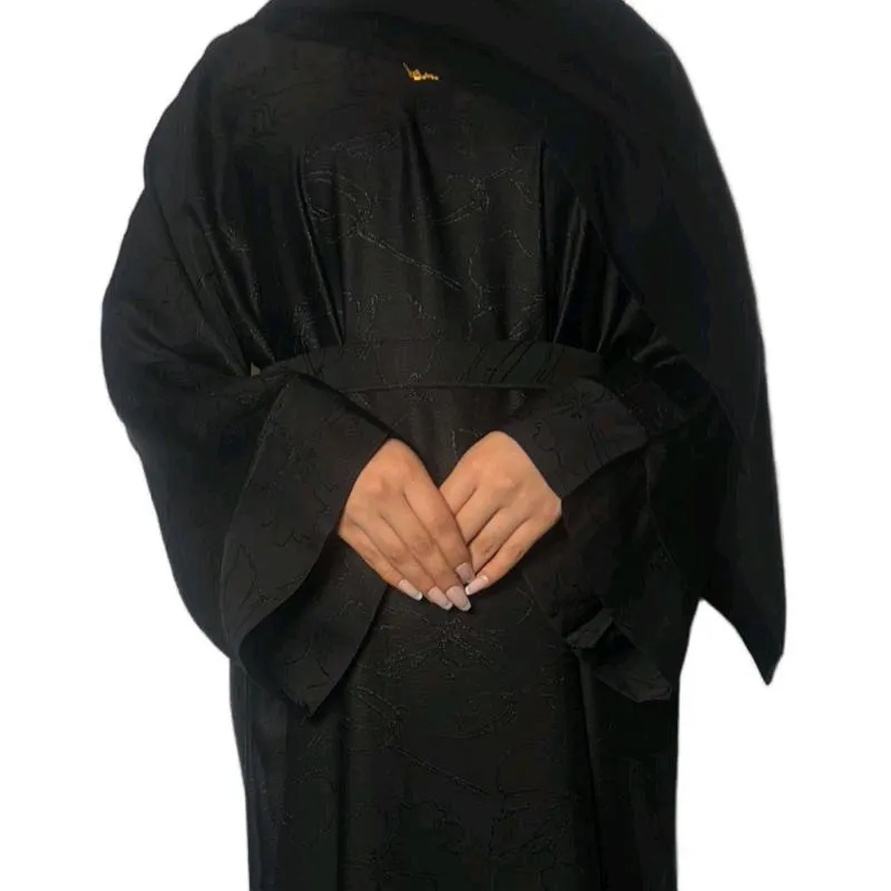 Yana Jacquard Winter Abaya, Thick Fabric, 3 Piece Set, Elegant Design, Comfortable Wear