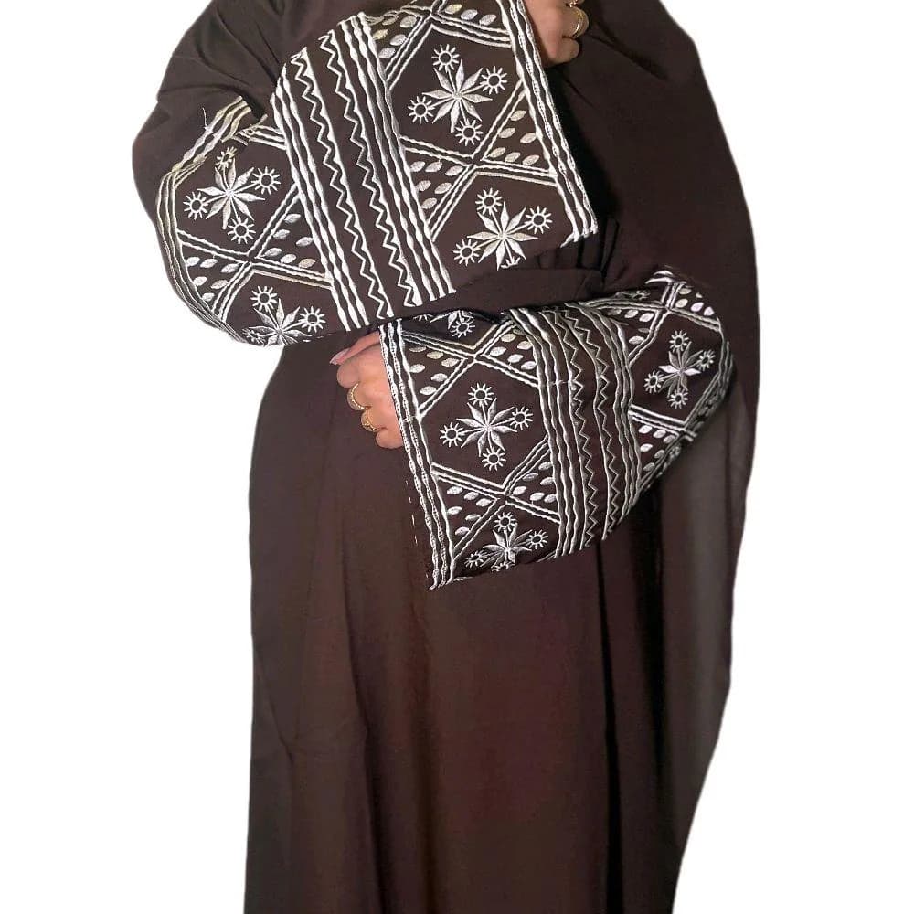 Safa Abaya In Black - Chocolate Brown