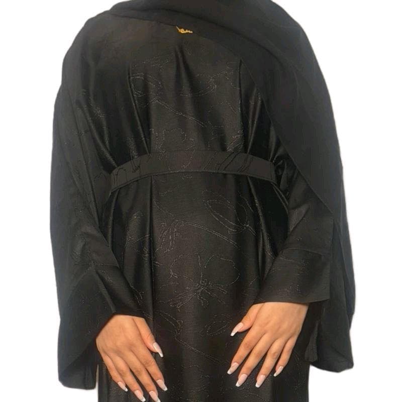 Yana Jacquard Winter Abaya, Thick Fabric, 3 Piece Set, Elegant Design, Comfortable Wear - image 2