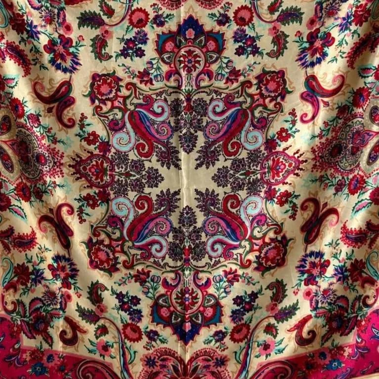 Luxury Silk Satin Square Scarf for Women, Floral Paisley Head Scarf, Satin Hair Wrap, Neck Scarf, Bandana Gift for Her - image 3