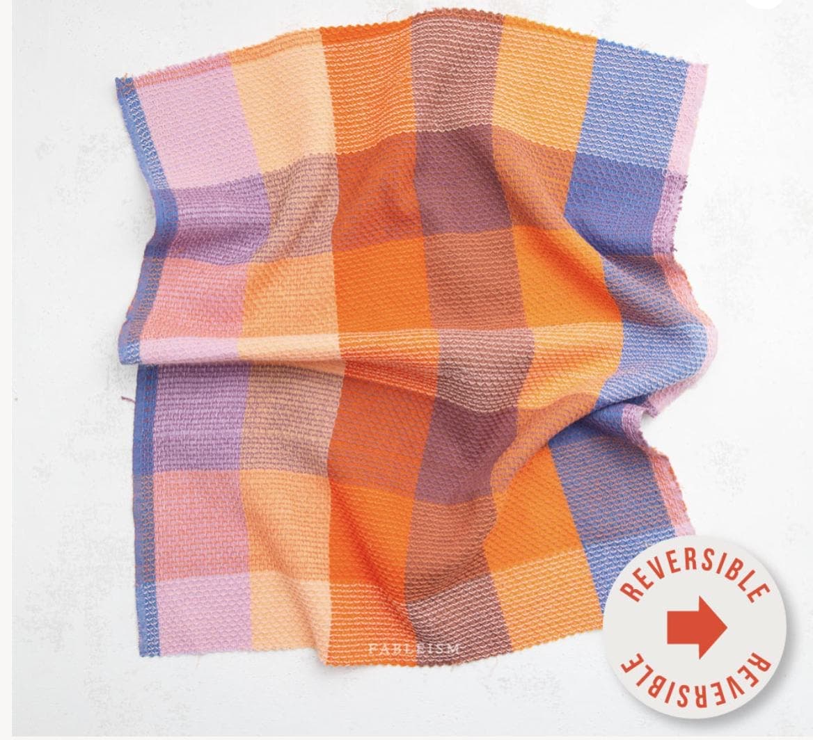 Waffle Happy Checkers in Sorbet | Fableism | 26-8129 | sold by 1/4 yard, cut continuous