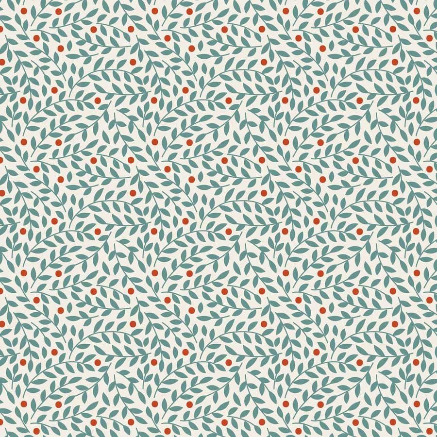 Village Life Collection | Lillian Teal | Tilda Fabrics | 26-824 | sold by 1/4 yard, cut continuous