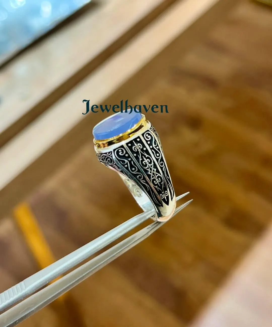 Artisan Purple Agate Men's Ring| Handmade Cabochon in Silver | Boho Jewelry, Statement Ring