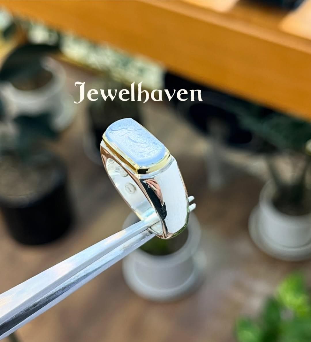 White Aqeeq Yemeni Agate Ring: Islamic Calligraphy 925 Sterling Silver Signet - image 3