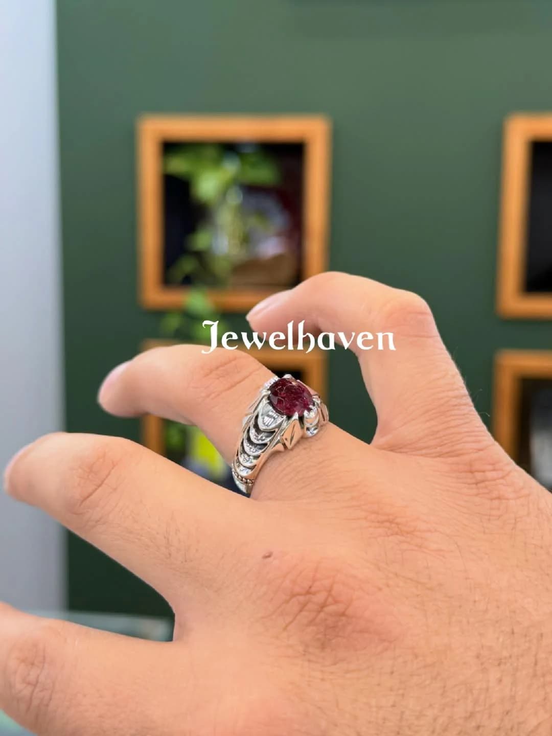 925 Sterling Silver Ruby Ring – Natural African Gemstone, original yaqoot Ring, July Birthstone - image 4