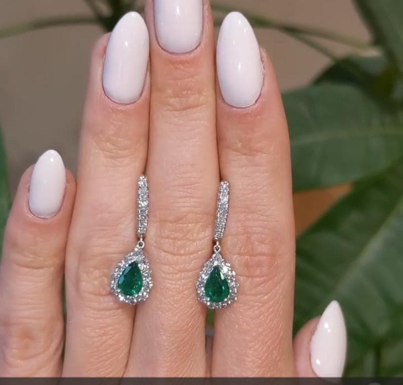 Original Emerald Earrings | Genuine Green Gemstone Jewelry | December Birthstone Gift for Women - image 5