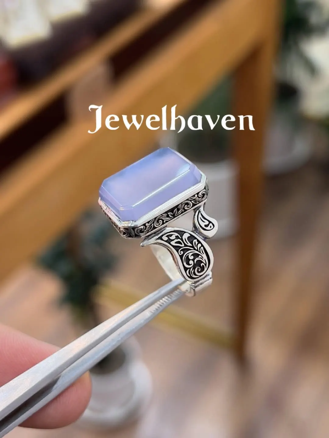 Men's Purple Agate Statement Ring | 925 Sterling Silver Cabochon Original Aqeeq | Beautiful Engraving - image 3