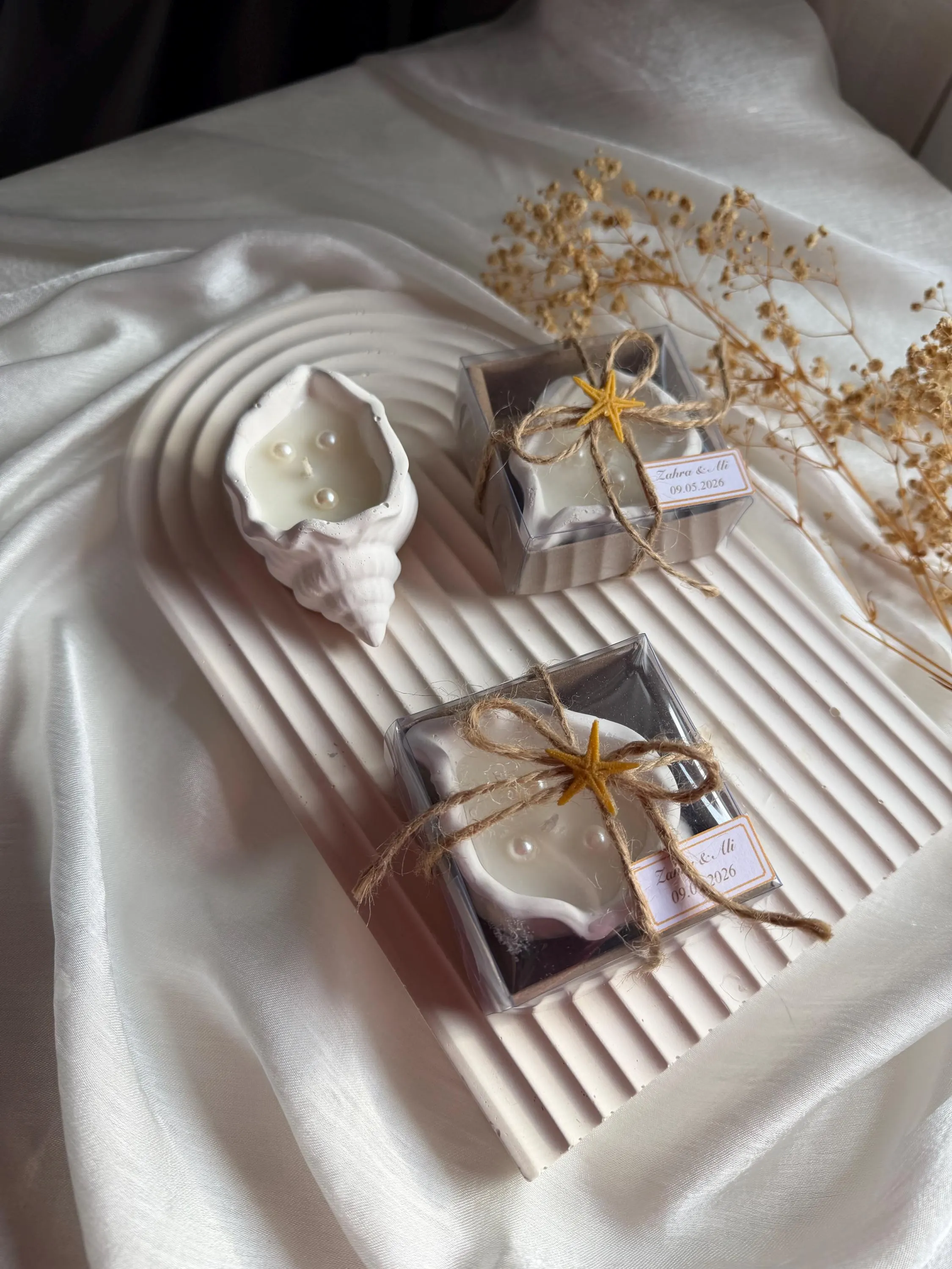 Seashell Candle Wedding Favor, Personalized Luxury Guest Favors, Bridal Shower Favors, White Wedding Favors, Cute Candle Favors, Custom Gift