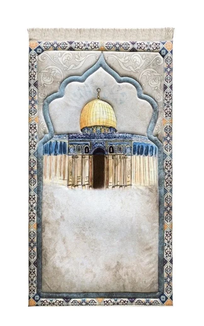 Al Aqsa Design Prayer Mat | Velvety Soft, Padded Islamic Gift - image 3