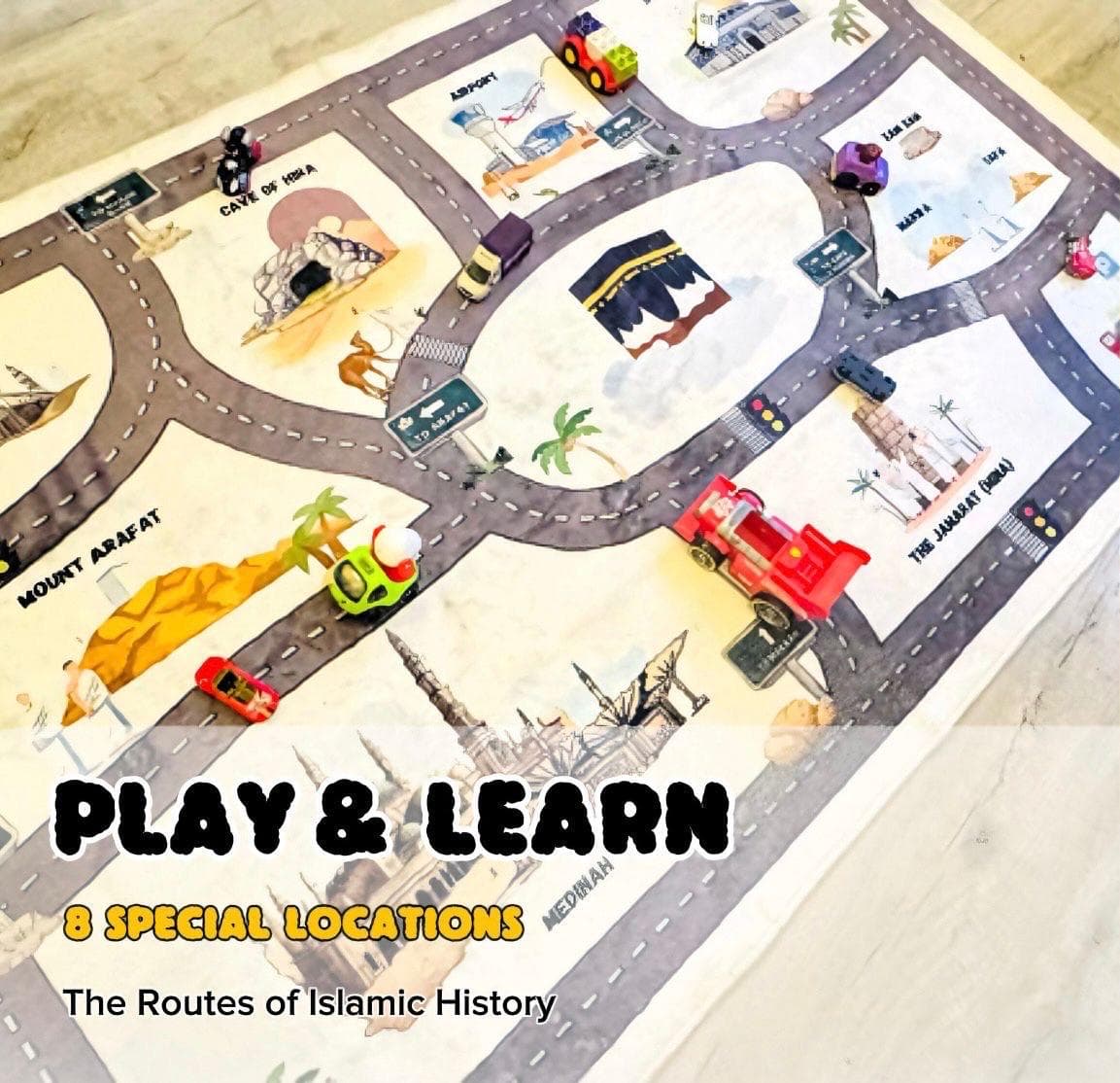 Kids Islamic Play Mat Educational Game Soft Carpet Cars Islam Gift Ramadhan Eid Gift Baby Gift - image 2