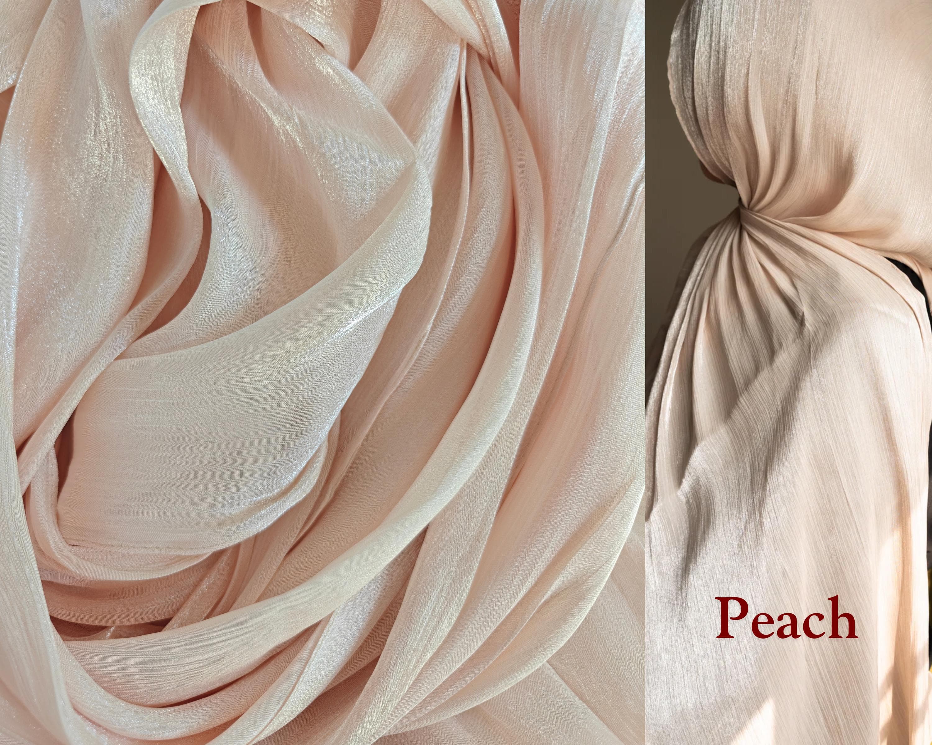 Lux shimmer hijab scarf- soft sparkly crinkle fabric blend of chiffon organza silk - image 5