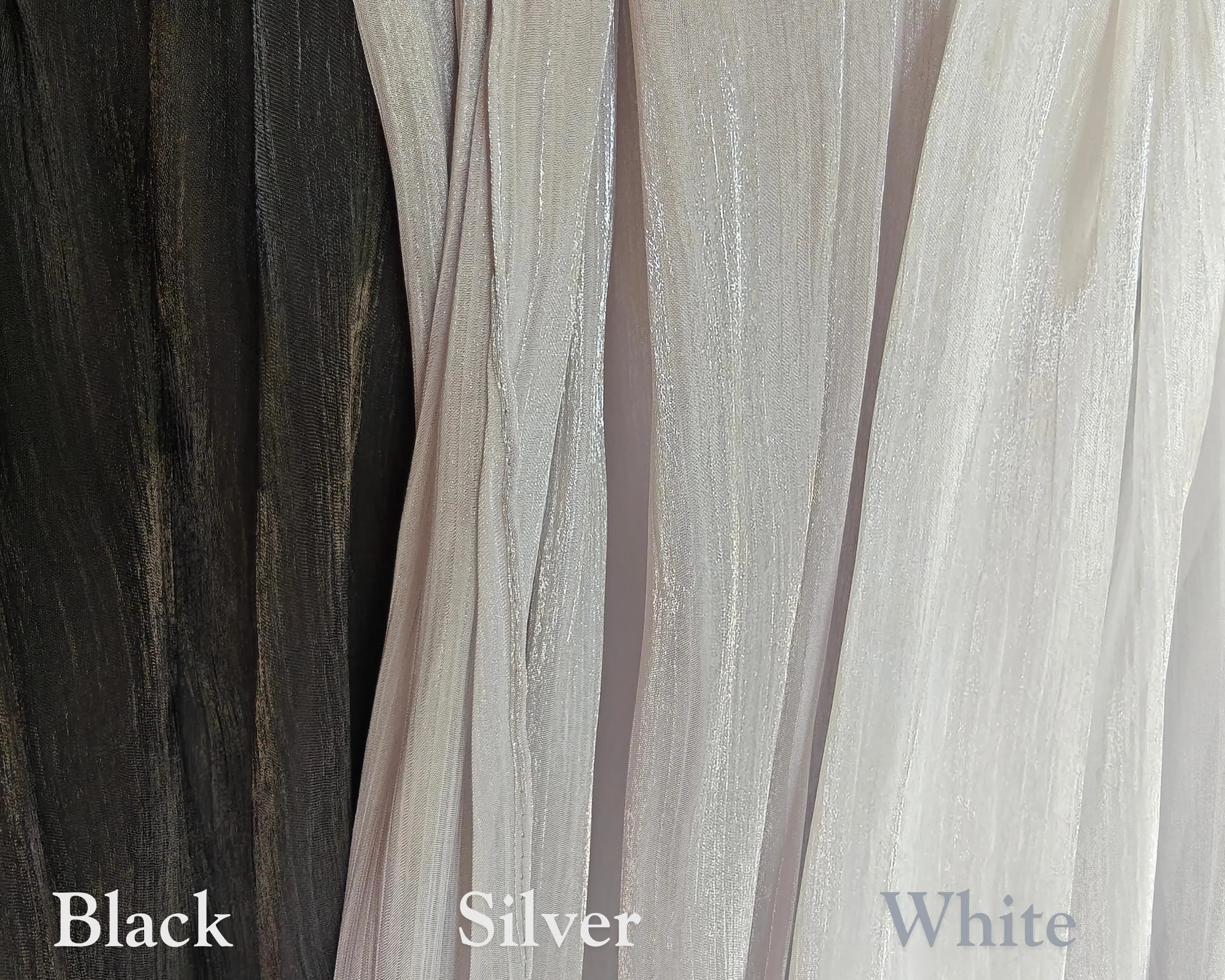 Lux shimmer hijab scarf- soft sparkly crinkle fabric blend of chiffon organza silk - image 3