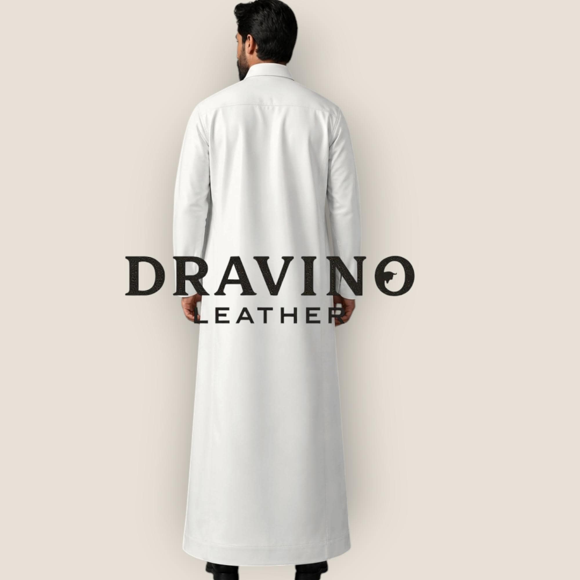 Men’s White Cowhide Leather Thobe Kandura Arabic Jubba. - image 3
