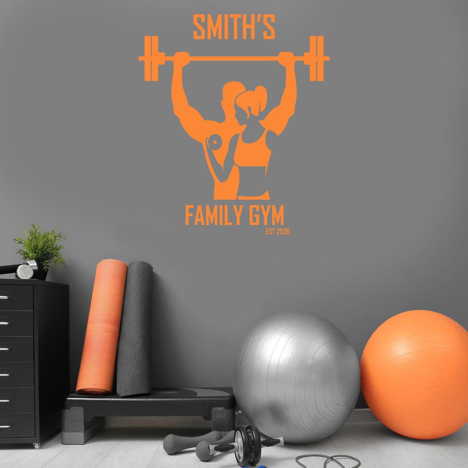 Personalised Family Gym Wall Sticker | Custom Family Name Fitness Decal | Home Gym Vinyl Wall Art | Garage Gym Decor | Workout Room Sign - image 4