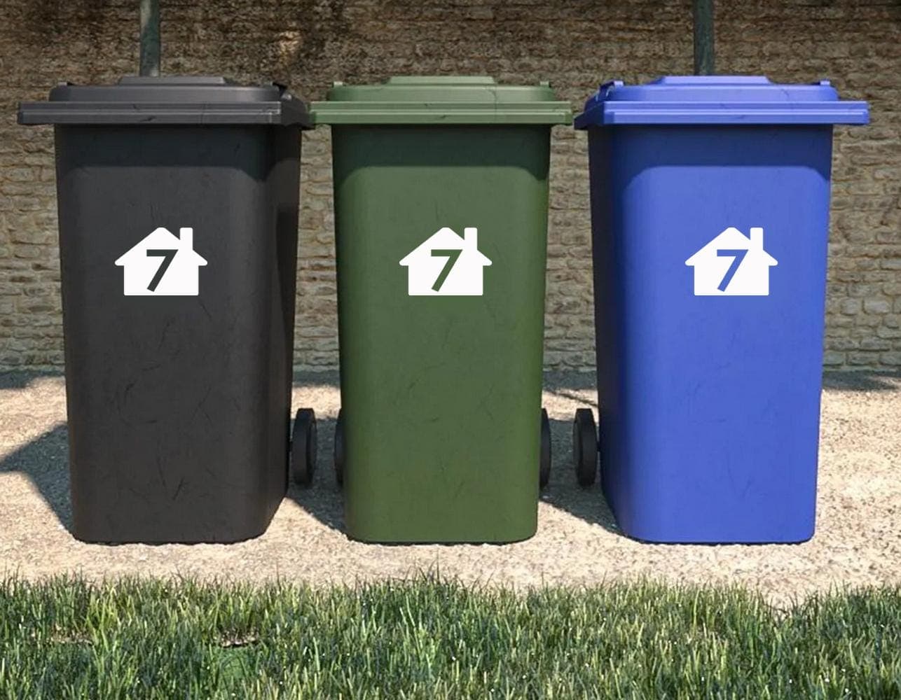 Personalised Wheelie Bin Sticker | Custom Bin Number Decal | House Number Bin Sticker | Outdoor Waterproof Vinyl| Bin Sticker Size W20xH15cm - image 3
