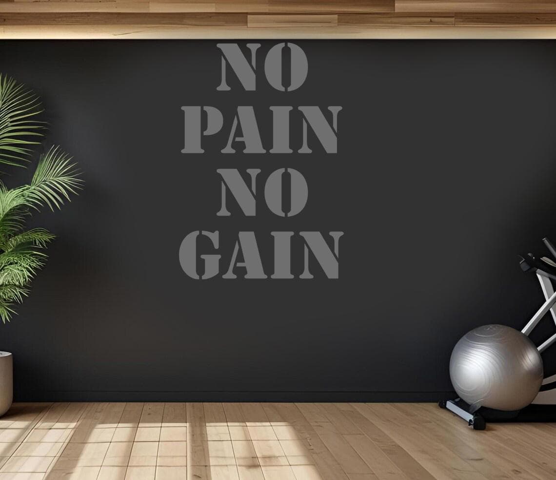 No Pain No Gain Vinyl Wall Decal | Gym Motivation Quote Wall Sticker  NPNG S - image 4
