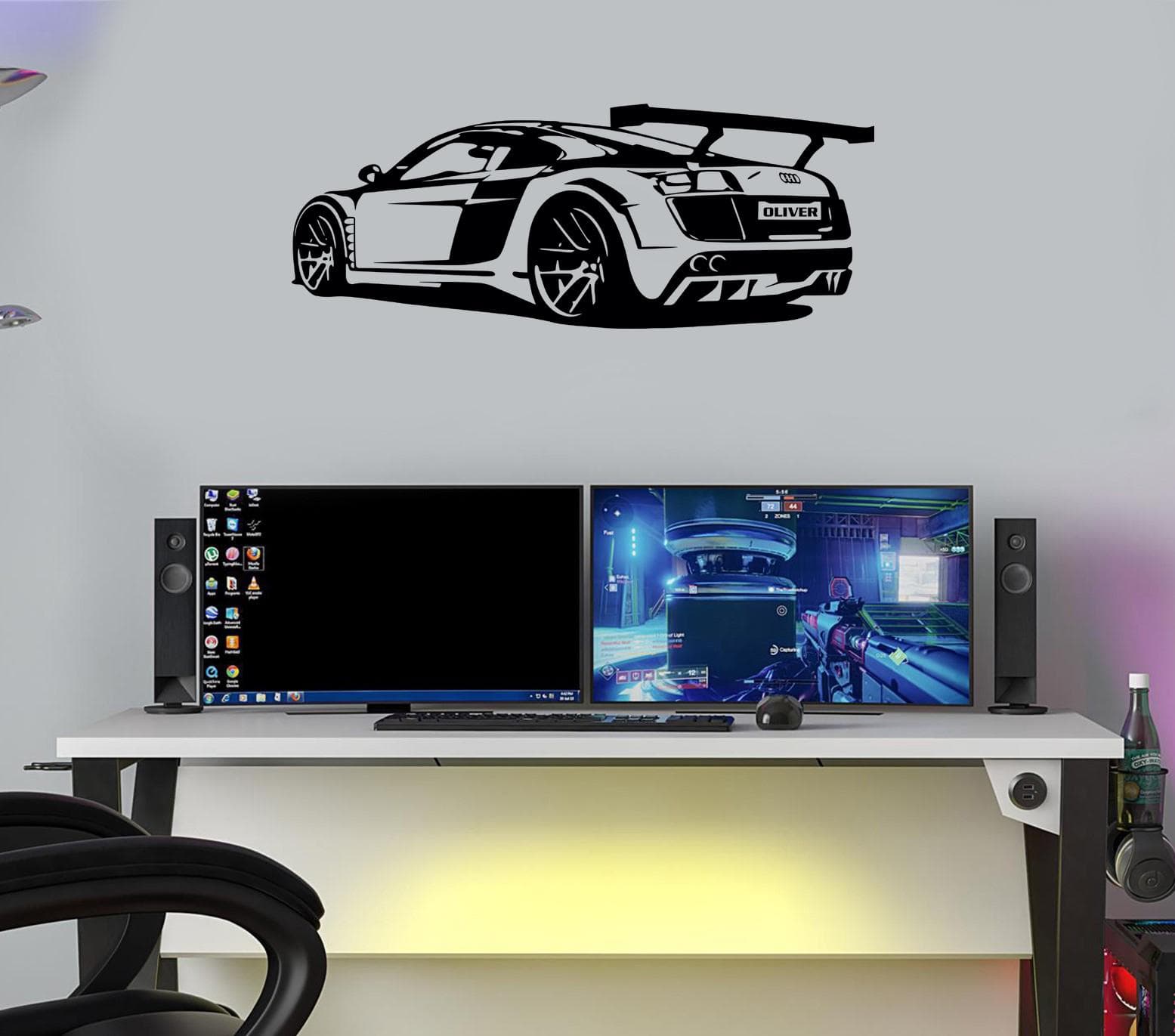 Personalised Super Car Wall Decal – Boys Room Sports Car Decor AR8 - image 3