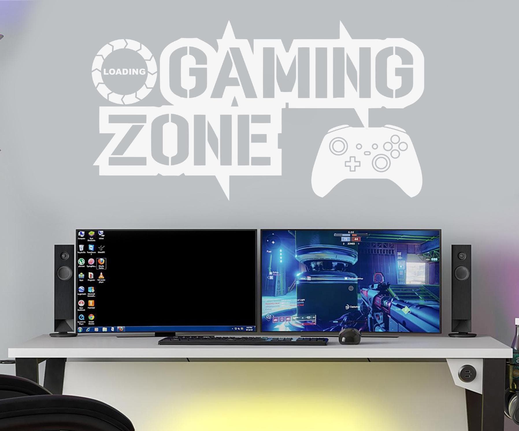 Gaming Zone Wall Decal | Controller, Loading Icon, Gamer Room Decor XBL - image 5
