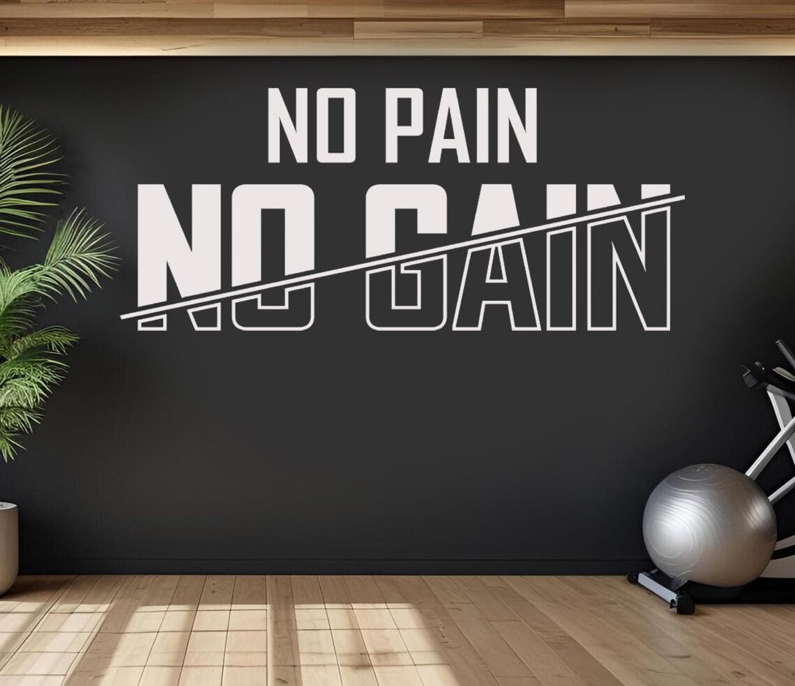 No Pain No Gain Vinyl Wall Decal | Gym Motivation Quote Wall Sticker  NPNG - image 4