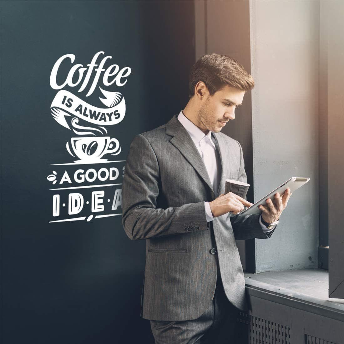 Coffee Shop Window Decal | "Coffee Is Always a Good Idea" Vinyl Sticker - image 4