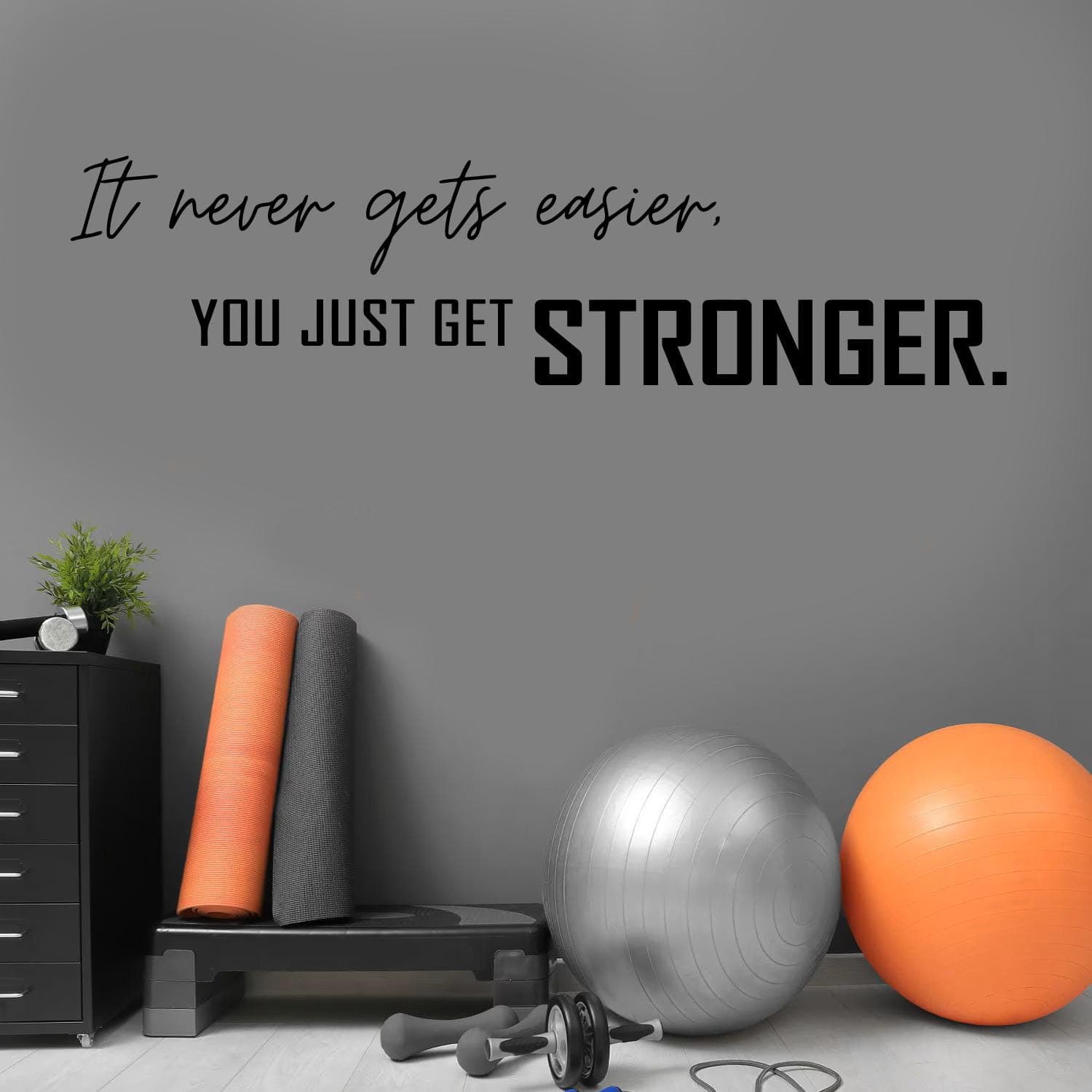 It Never Gets Easier You Just Get Stronger Wall Decal – Gym Quote Sticker – Fitness Motivation Vinyl – Home Gym Decor – Workout Inspiration - image 5