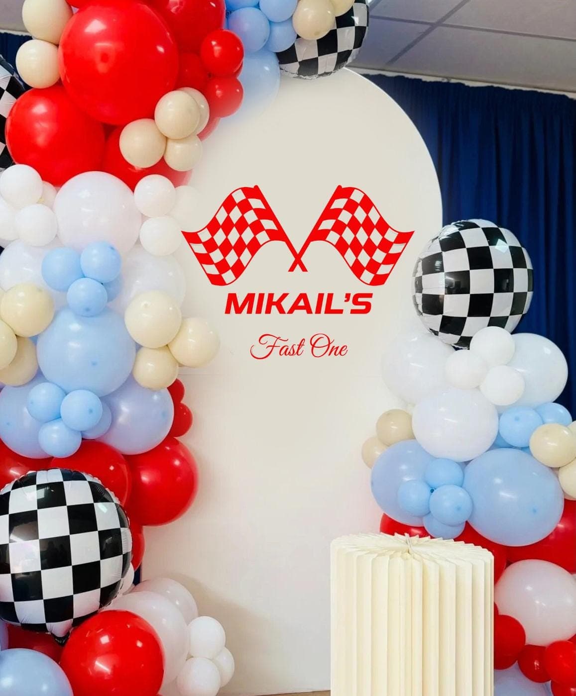 Fast One Birthday Sign Sticker: Race Car Party Decor - image 3