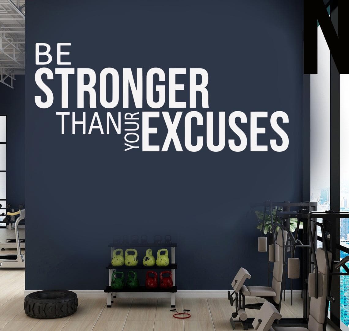 Be Stronger Than Your Excuses Wall Sticker | Motivational Gym Quote Decal | Home Gym Wall Art | Fitness Vinyl Wall Decor | Inspiration - image 3