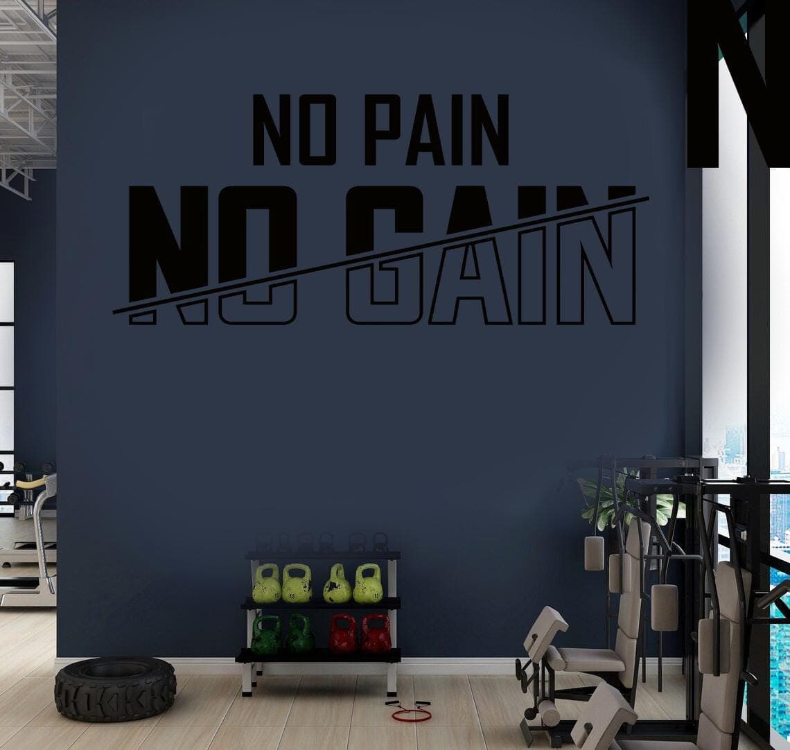 No Pain No Gain Vinyl Wall Decal | Gym Motivation Quote Wall Sticker  NPNG - image 5