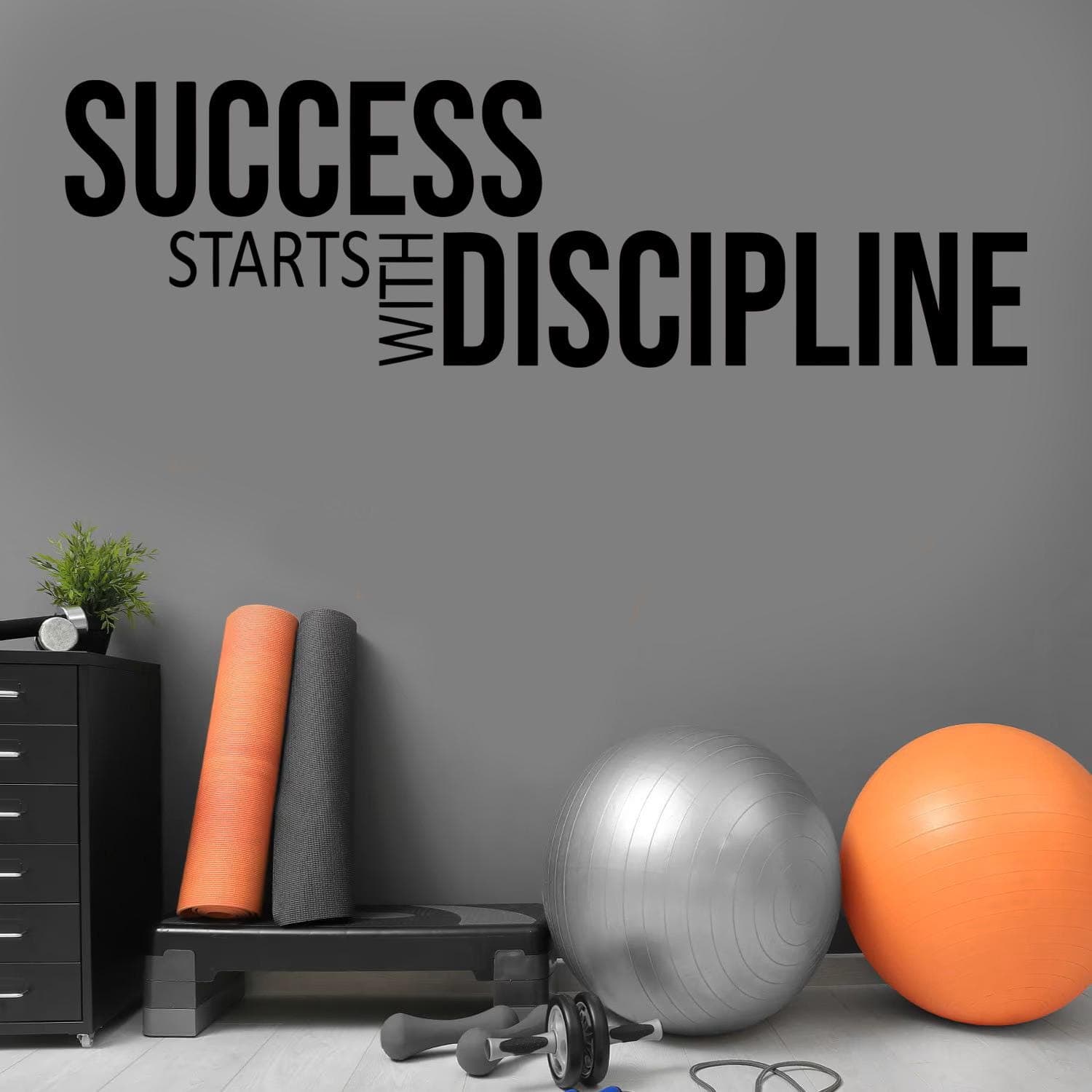Success Starts With Discipline Wall Sticker | Gym Life Quote Decal | Motivational Fitness Wall Art | Home Gym Vinyl Decor | Inspiration - image 5