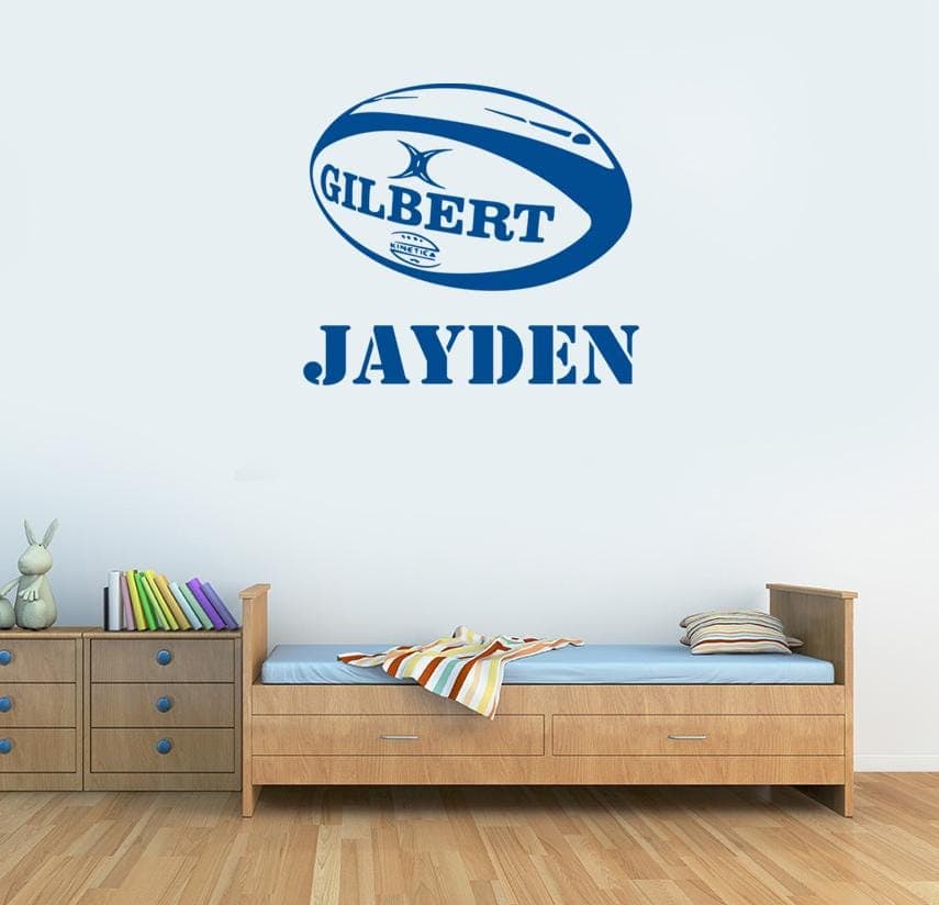 Personalised Rugby Wall Sticker | Custom Name Rugby Ball Decal | Boys Sports Bedroom Wall Art | Rugby Vinyl Wall Decor - image 3