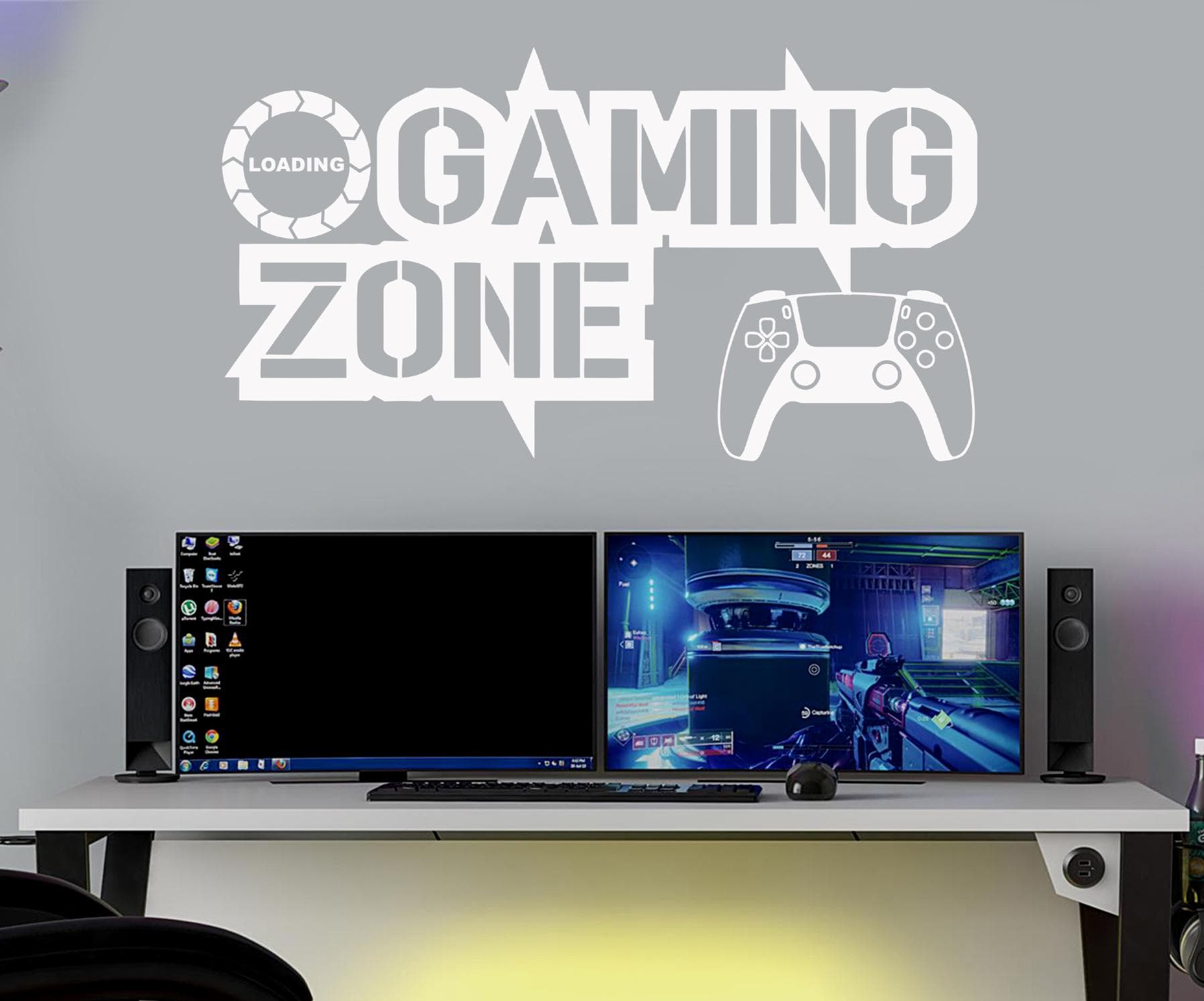 Gaming Zone Wall Decal | Controller, Loading Icon, Gamer Room Decor PSL - image 5