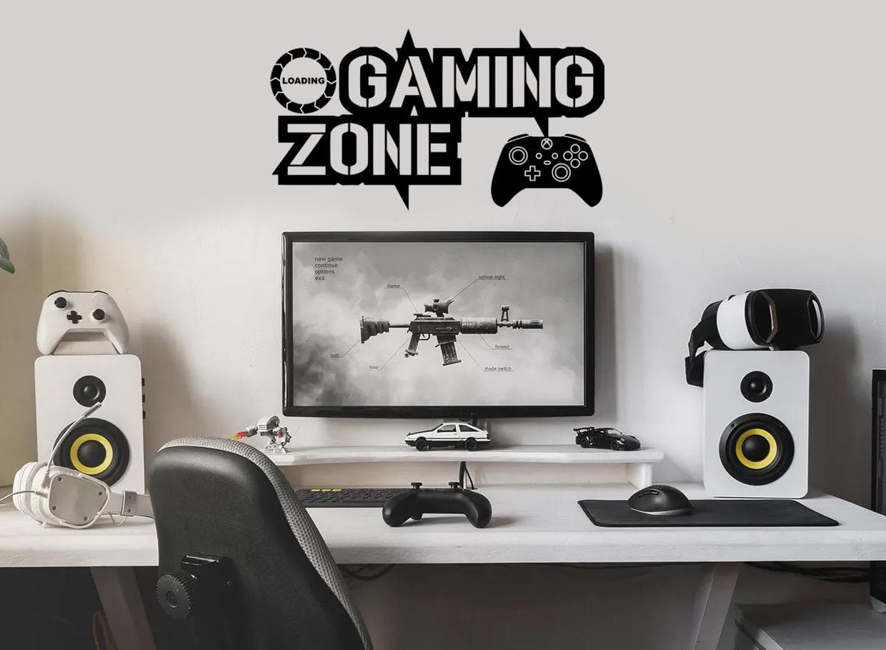 Gaming Zone Wall Decal | Controller, Loading Icon, Gamer Room Decor XBL - image 3