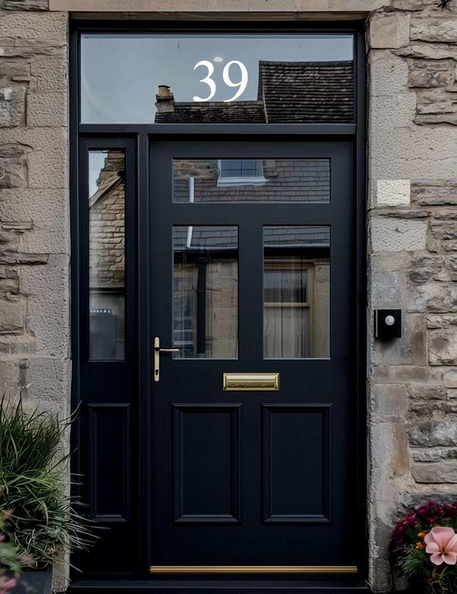 Personalised White Vinyl Door Number | Custom House Number Sticker | Modern Address Decal | Front Door Number | Waterproof Outdoor Sticker - image 3