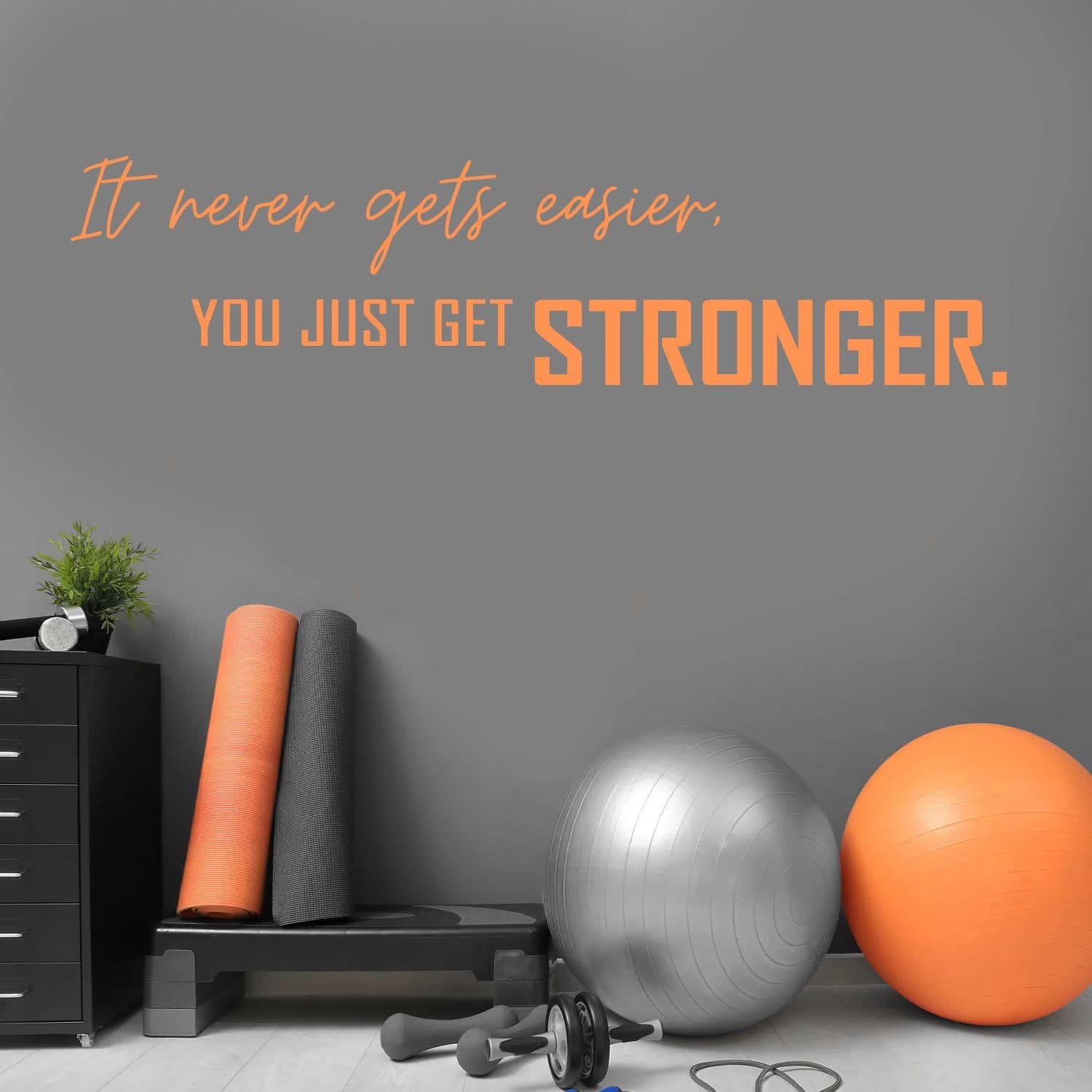 It Never Gets Easier You Just Get Stronger Wall Decal – Gym Quote Sticker – Fitness Motivation Vinyl – Home Gym Decor – Workout Inspiration - image 4