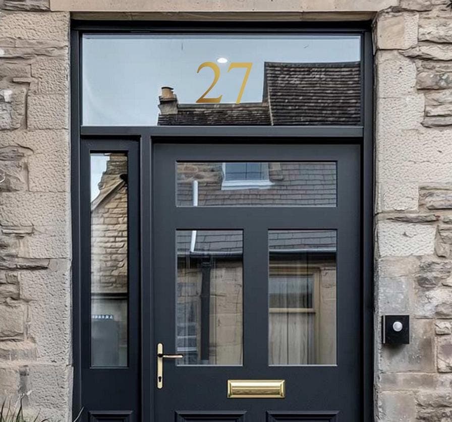 Personalised Gold Vinyl Door Number | Custom House Number Sticker | Modern Address Decal | Front Door Number | Waterproof Outdoor Sticker