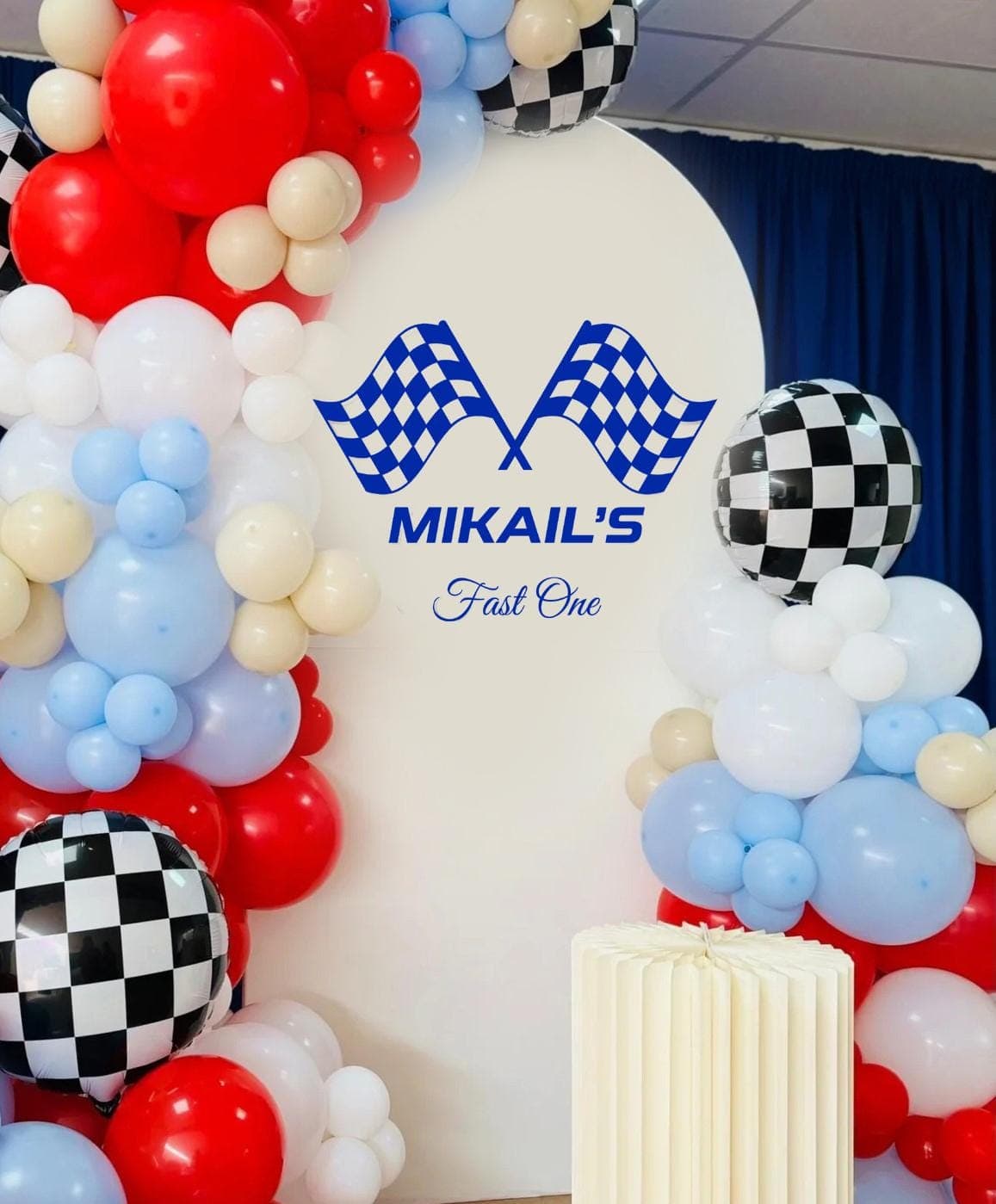 Fast One Birthday Sign Sticker: Race Car Party Decor - image 4