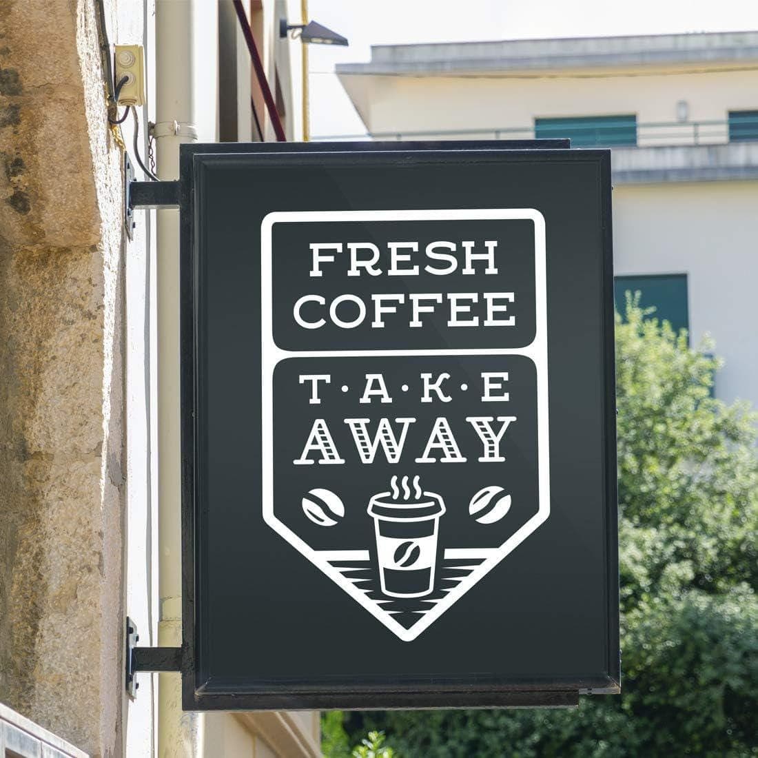 Fresh Coffee Take Away Vinyl Window Decal | Cafe Barista Sign - image 3
