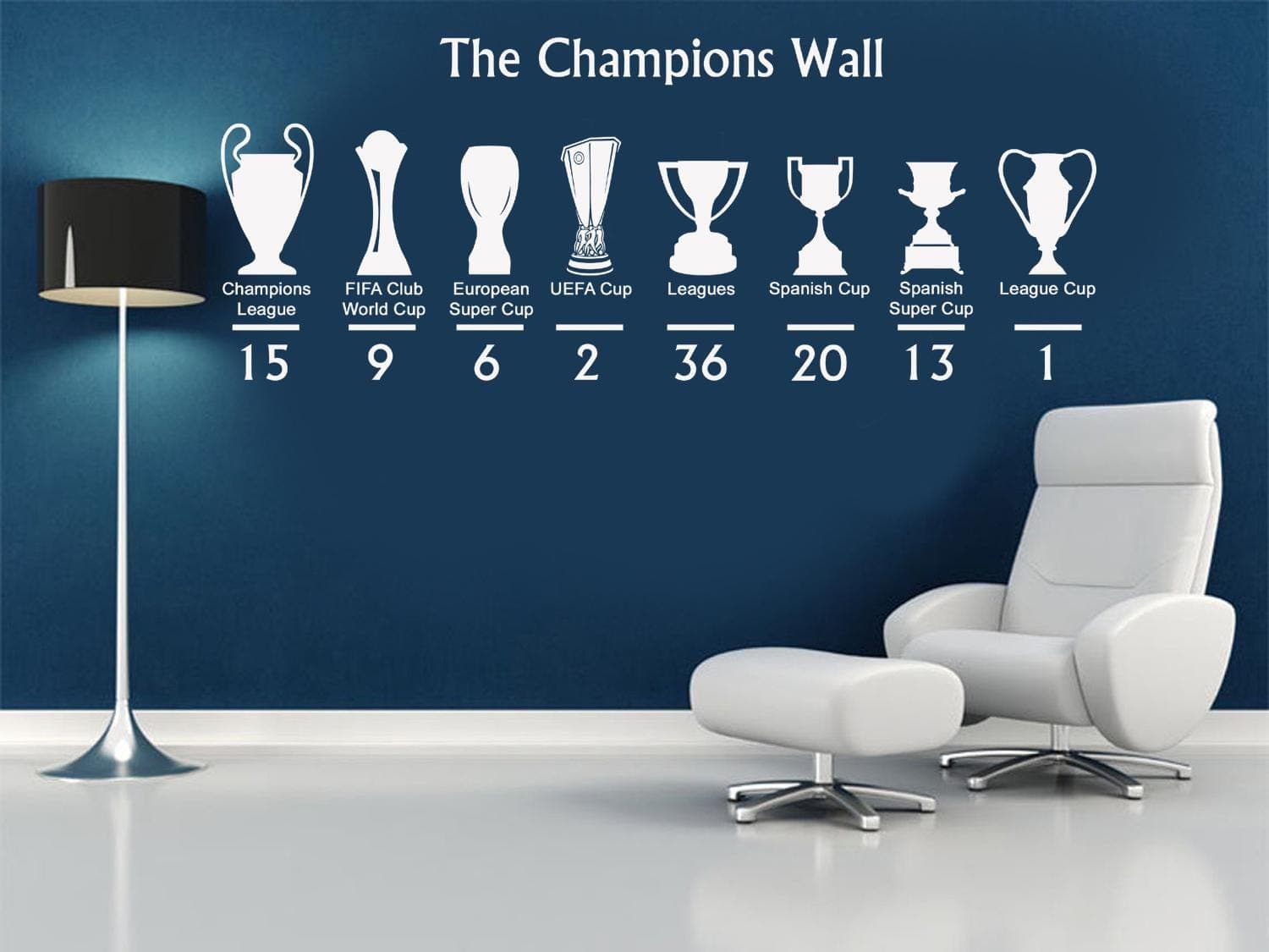 R Madrid Champions Trophy Wall Decal: Football Fan Vinyl Art - image 4