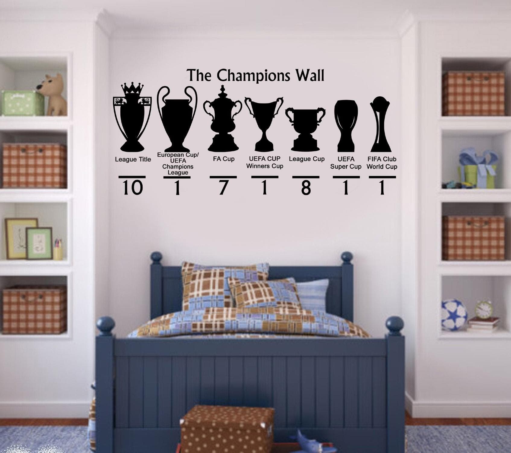 Manchester Blue The Champions Wall Sticker | Football Trophy Wall Decal | City Supporter Wall Art | Sports Bedroom Decor - image 5
