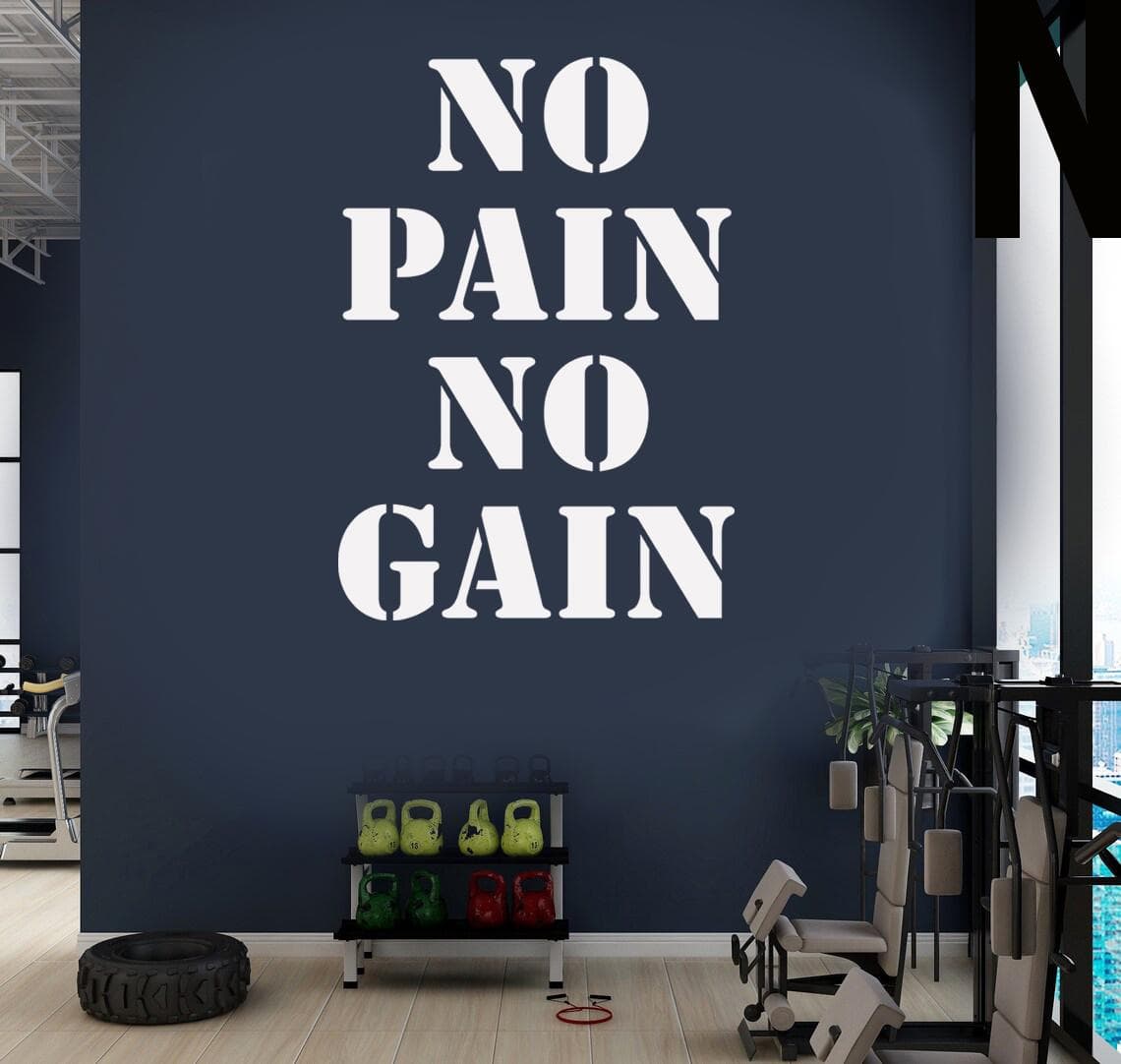 No Pain No Gain Vinyl Wall Decal | Gym Motivation Quote Wall Sticker  NPNG S - image 3