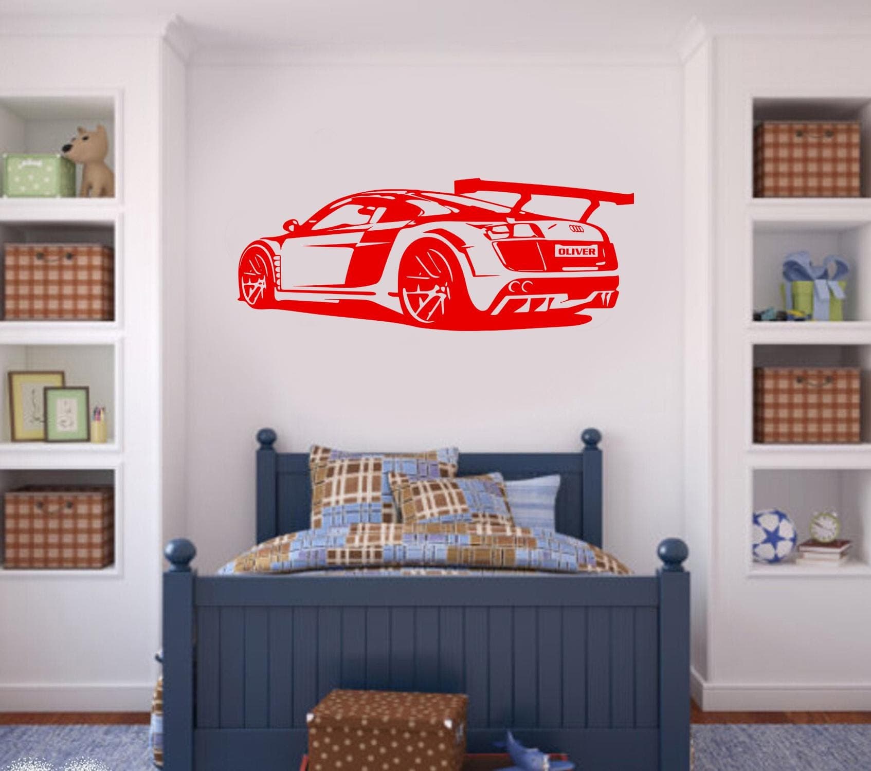 Personalised Super Car Wall Decal – Boys Room Sports Car Decor AR8 - image 5