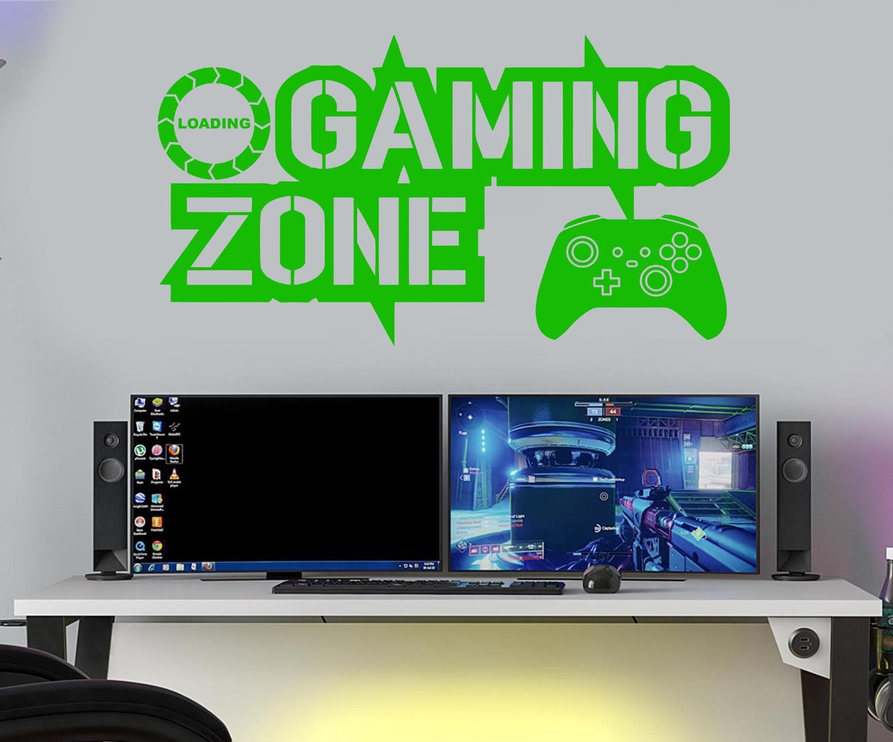 Gaming Zone Wall Decal | Controller, Loading Icon, Gamer Room Decor XBL - image 4